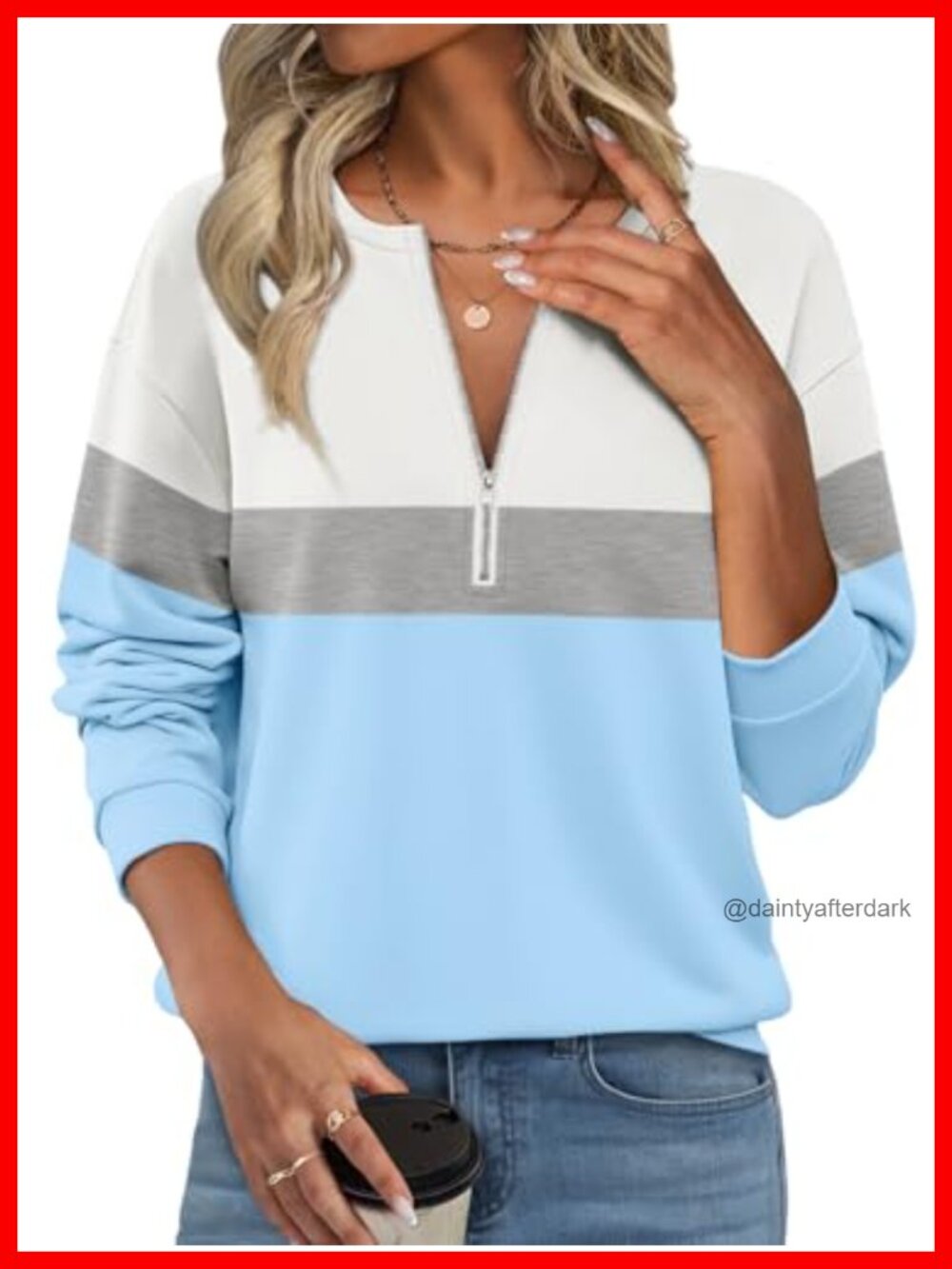 Womens Half Zip Fleece Pullover Sweatshirt